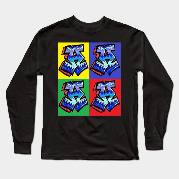 pop art graffiti a 4 Long Sleeve T-Shirt by LowEndGraphics